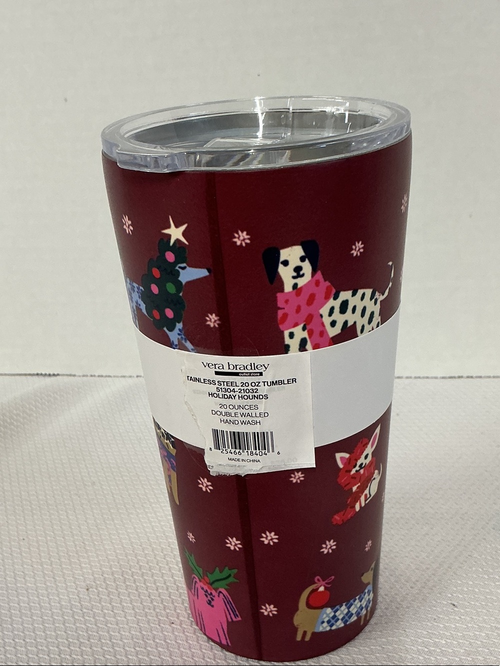 Vera Bradley Burgundy Holiday Dog Print Shoulder Bag Set - Picture 3 of 7